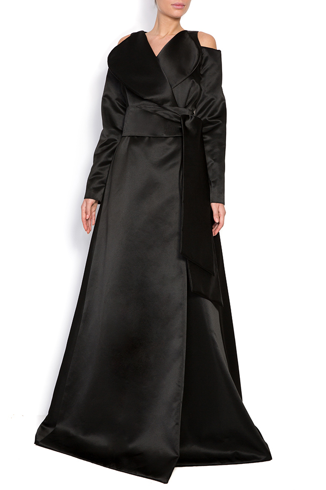 Cold shoulder wrap taffeta maxi dress Alexievici Couture image 1
