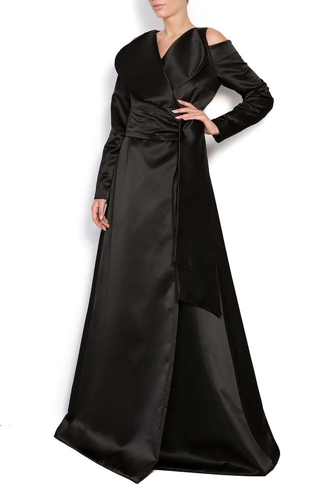 Cold shoulder wrap taffeta maxi dress Alexievici Couture image 0