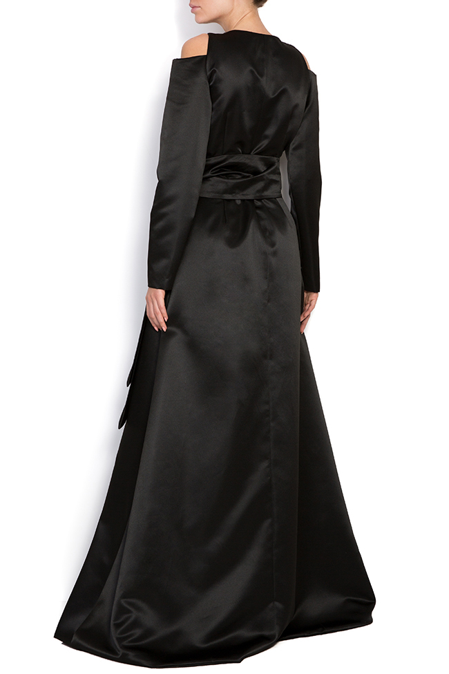 Cold shoulder wrap taffeta maxi dress Alexievici Couture image 2