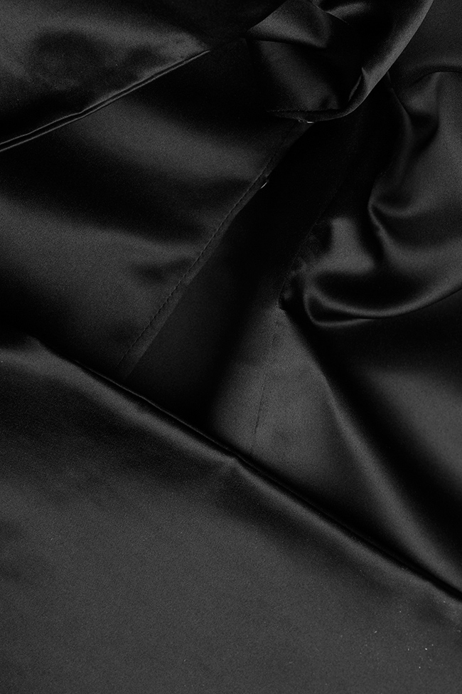 Cold shoulder wrap taffeta maxi dress Alexievici Couture image 4