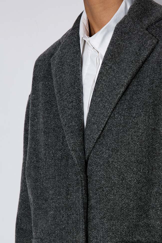 Palton din amestec de lana Bluzat imagine 4