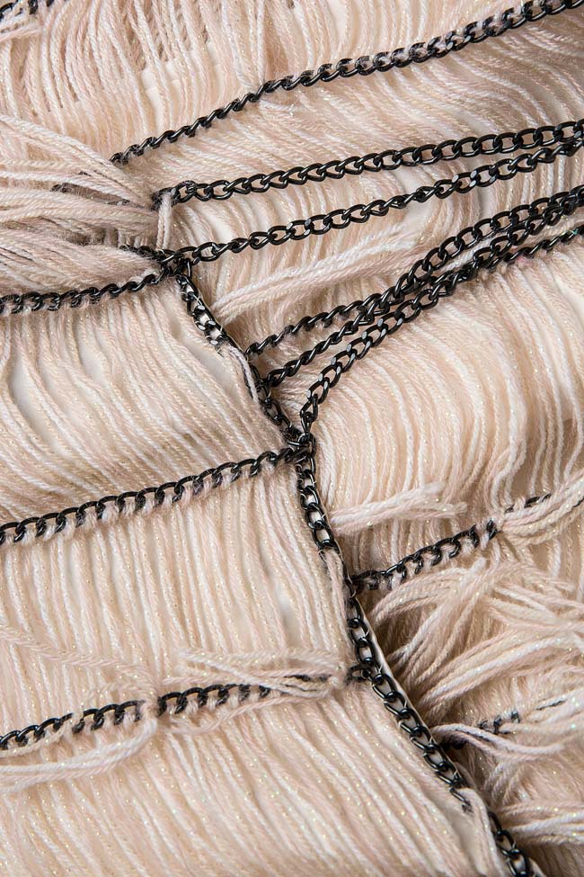 Rochie din lana cu lanturi lucrata manual Alexandru Raicu imagine 4
