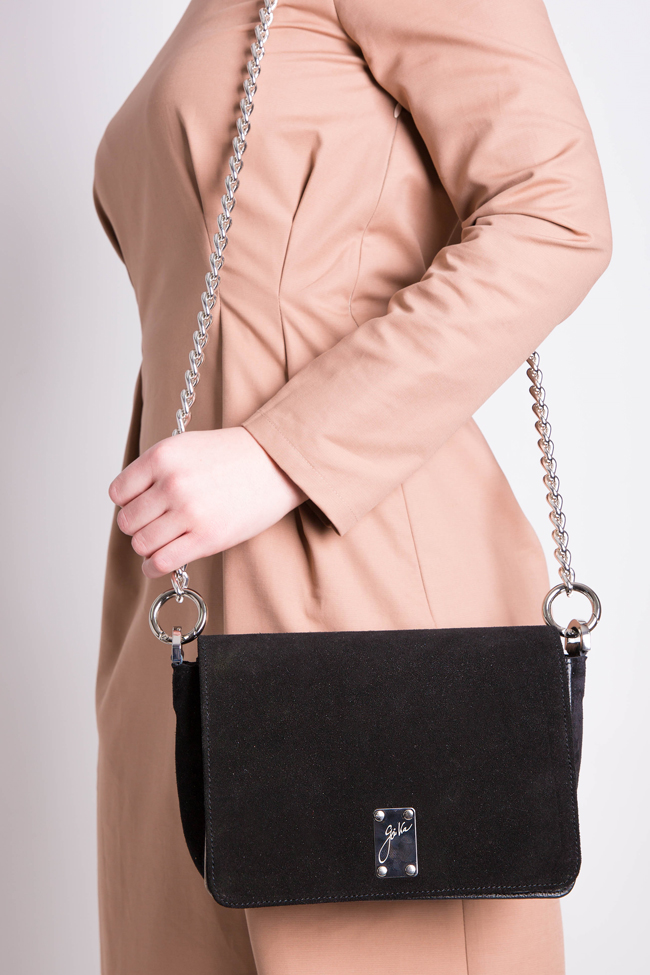 Suede leather shoulder bag Giuka by Nicolaescu Georgiana  image 5