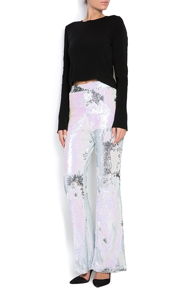 Sequined tulle wide-leg pants Hard Coeur image 0