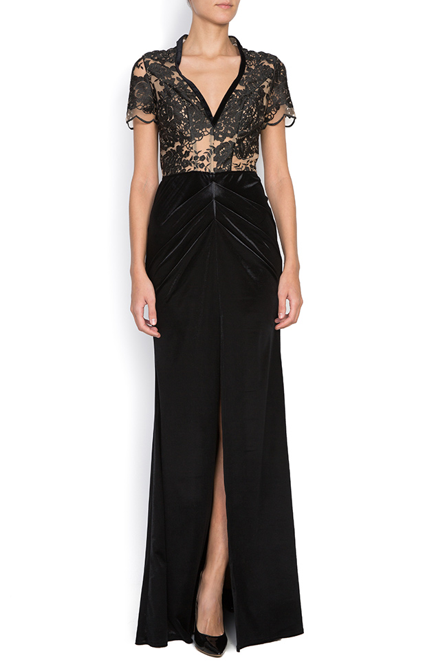 Embroidered tulle and velvet maxi dress Love Love  image 0