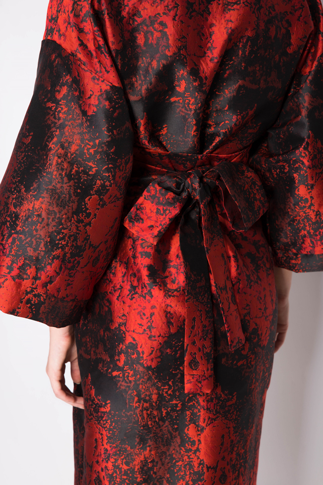 فستان كيمونو من البروكارد من مزيج الحرير كلوش image 3