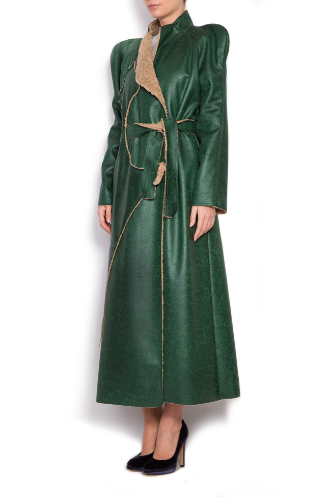Manteau imitation cuir à fourrure écologique Daniela Barb image 1