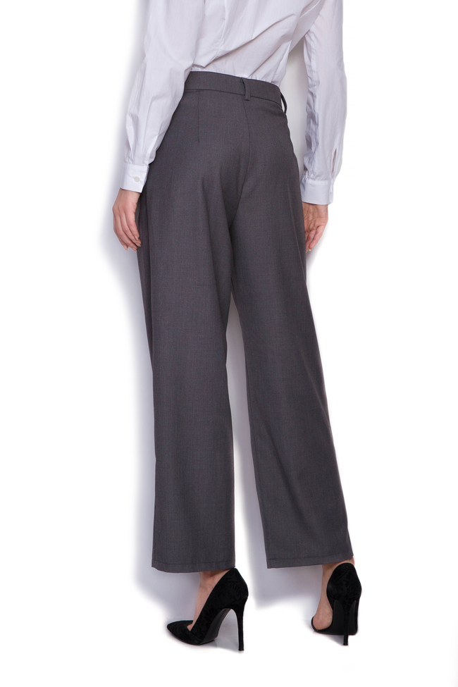 Pleated wool-blend wide-leg pants Cloche image 2