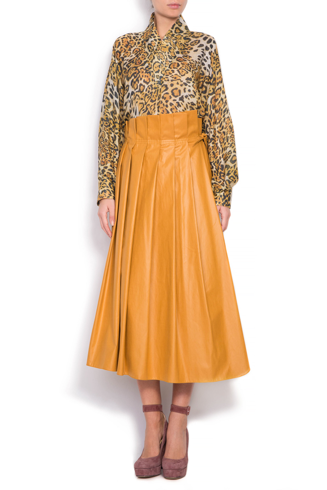 Leopard-print wool silk-blend top Daniela Barb image 0