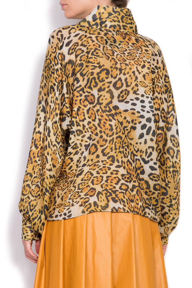 Leopard-print wool silk-blend top Daniela Barb image 2