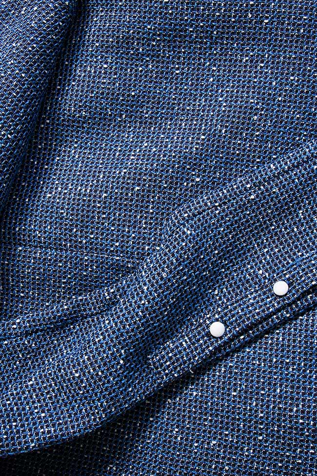 Wicket asymmetric cotton-wool midi dress Framboise image 4
