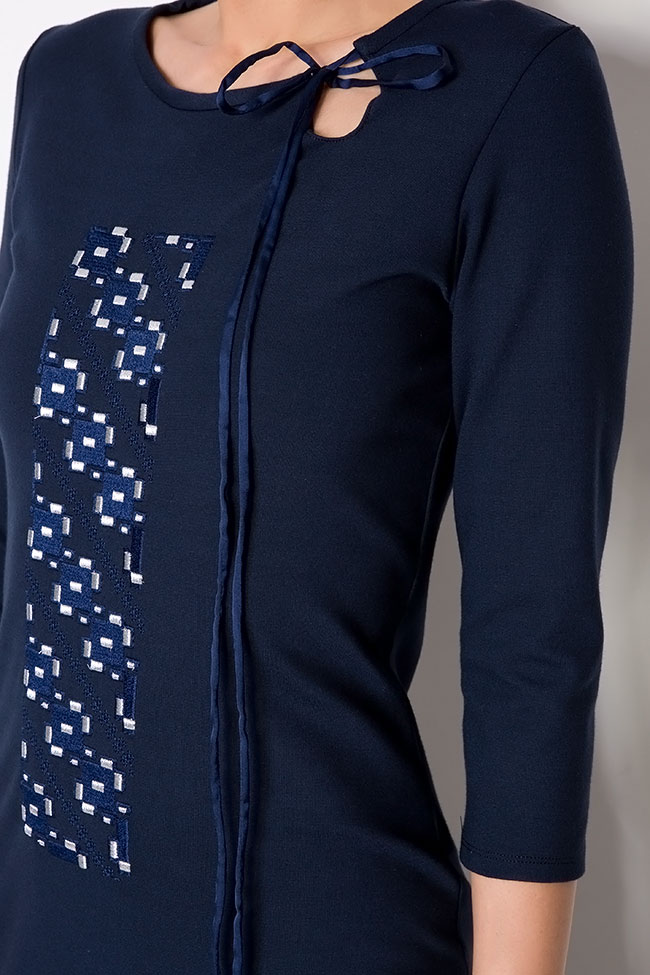 Embroidered frill stretch-jersey midi dress Izabela Mandoiu image 3
