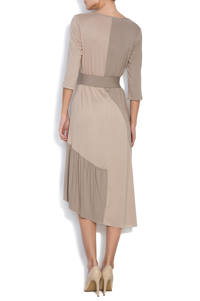Asymmetric cotton-blend belted dress Lure image 2