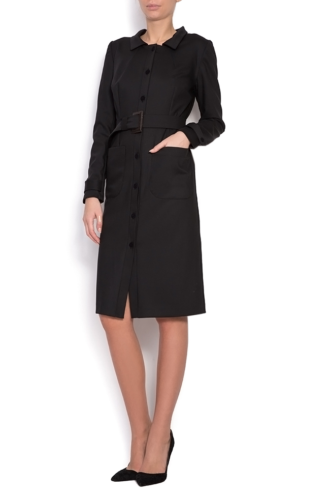 Belted voile shirt dress Lure image 0