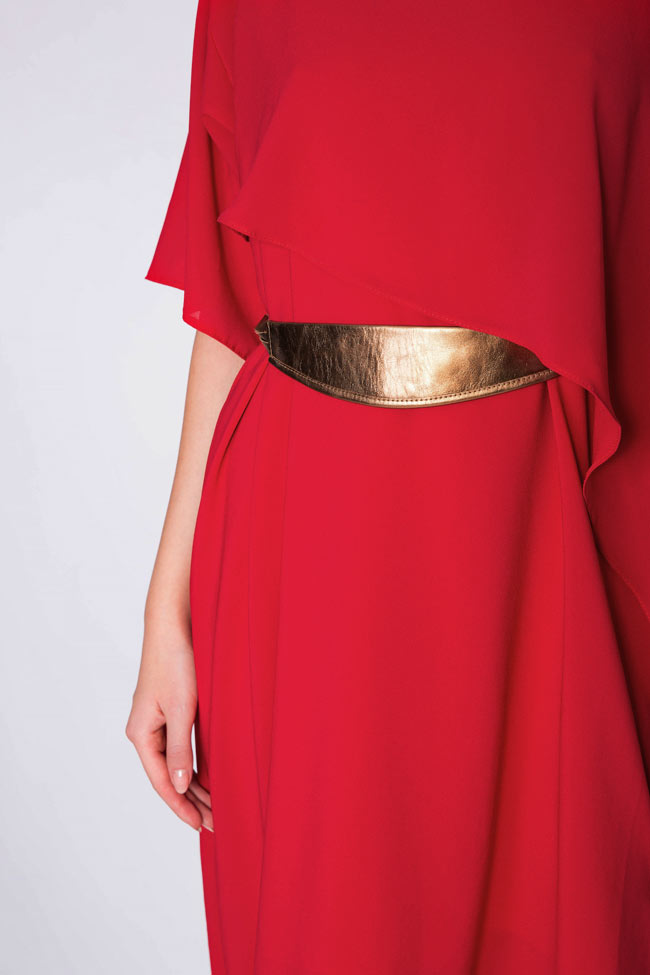 فستان من الكريب ذو حزام من الجلد انكا و سيلفيا نيغوليسكو image 3