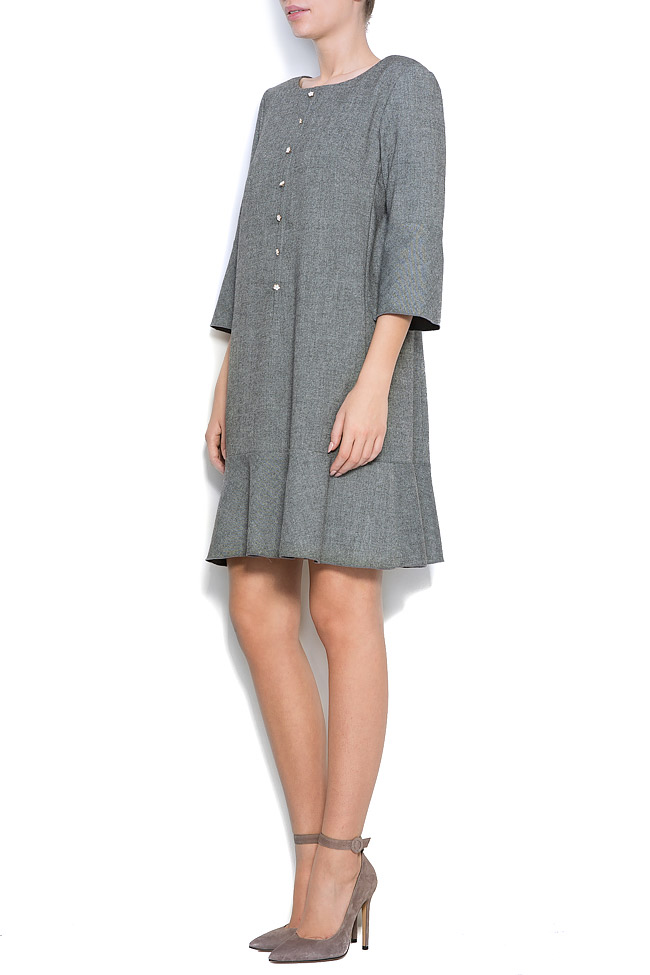 Fluted wool-blend mini dress Lena Criveanu image 1