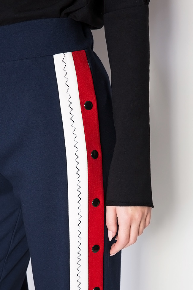 Striped cotton-blend crepe track pants Izabela Mandoiu image 3