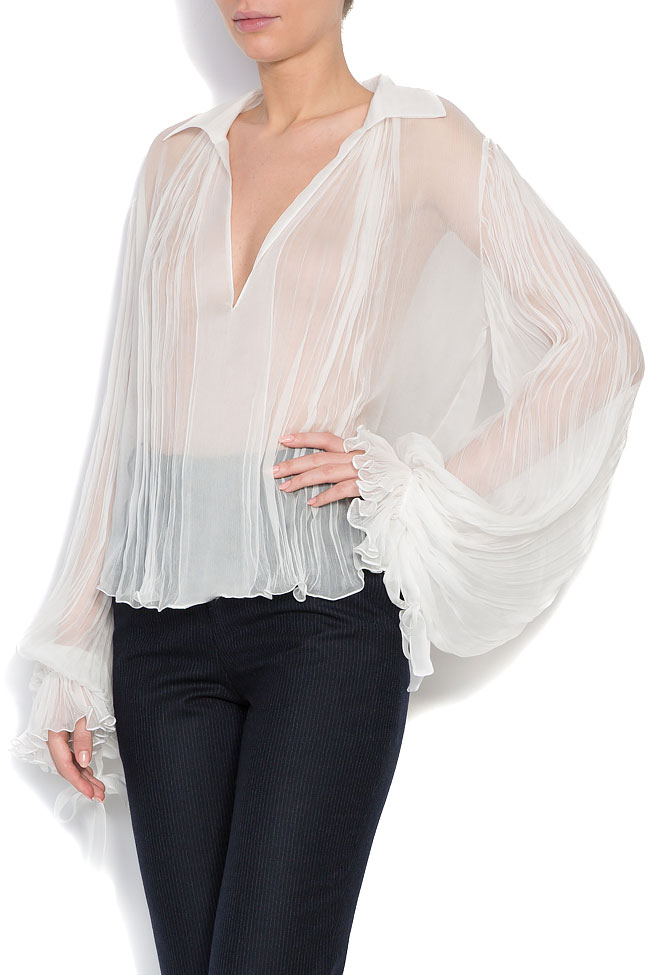 Ruffled silk blouse OMRA image 1
