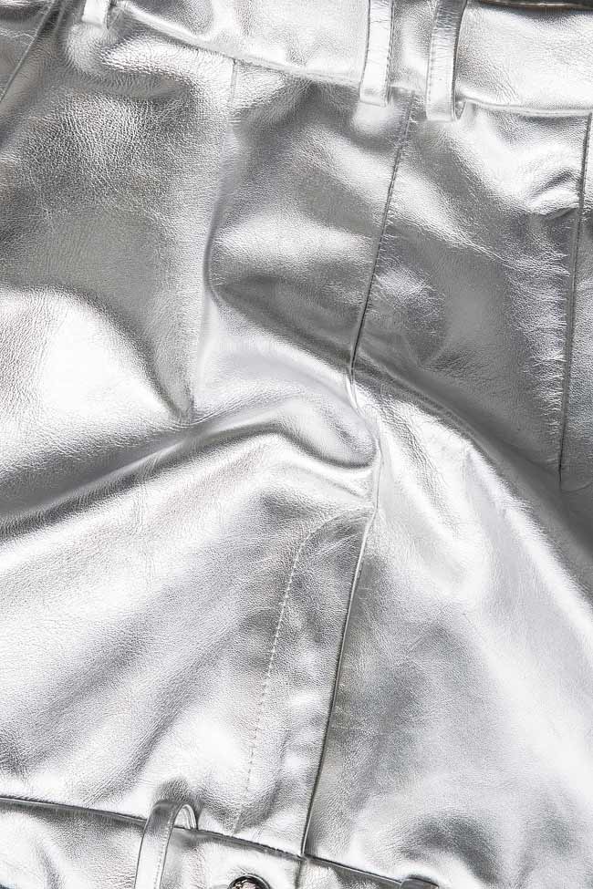Textured-leather mini skirt OMRA image 4