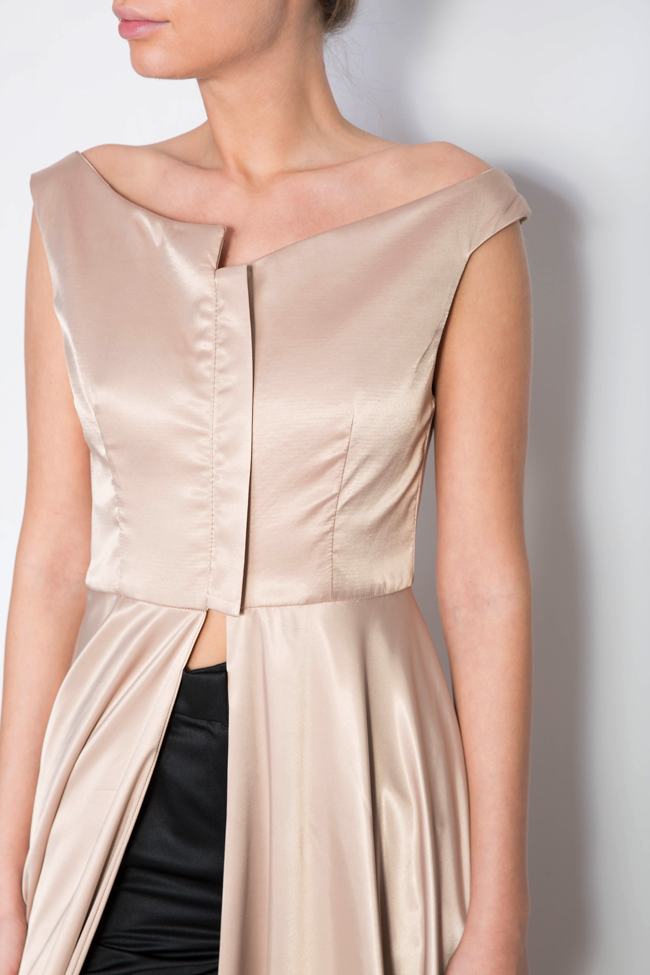 Bluza asimetrica din tafta Duchesse  Alexievici Couture imagine 3