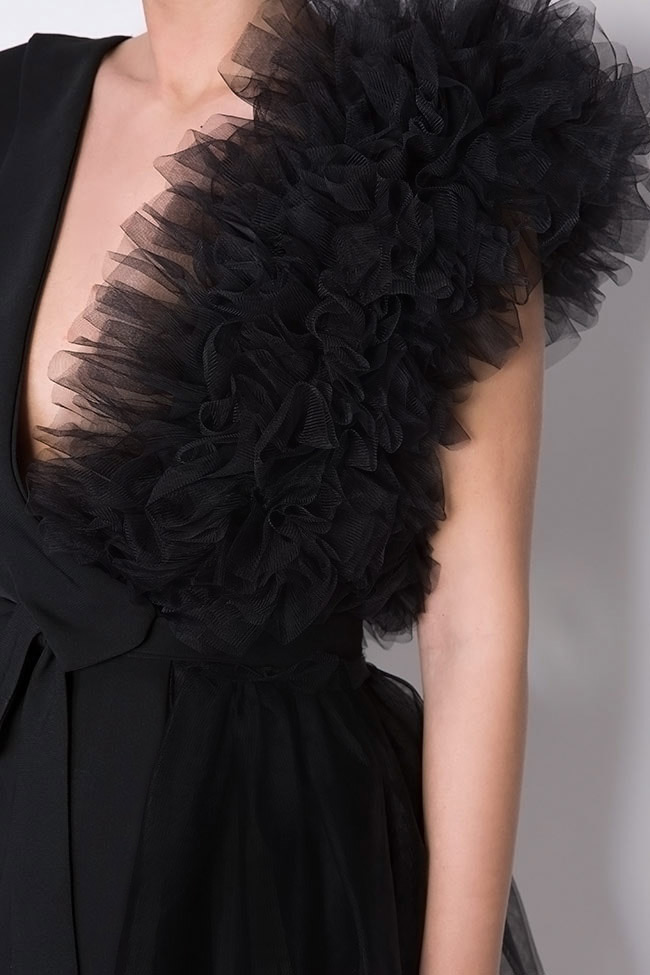 One-shoulder crepe tulle mini dress Atelier Jaisse image 3