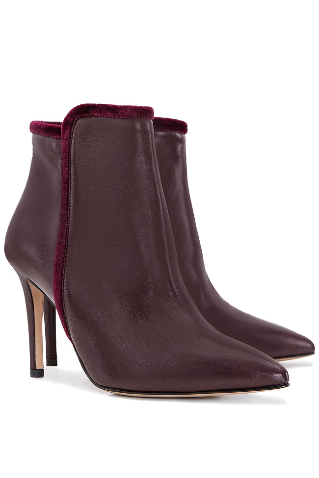 Velvet-trimmed suede ankle boots Ginissima image 1