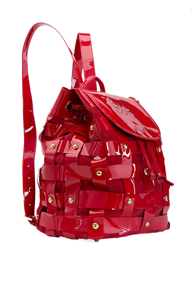 Studded patent-leather backpack Wisdom Backpack by Blanche image 1