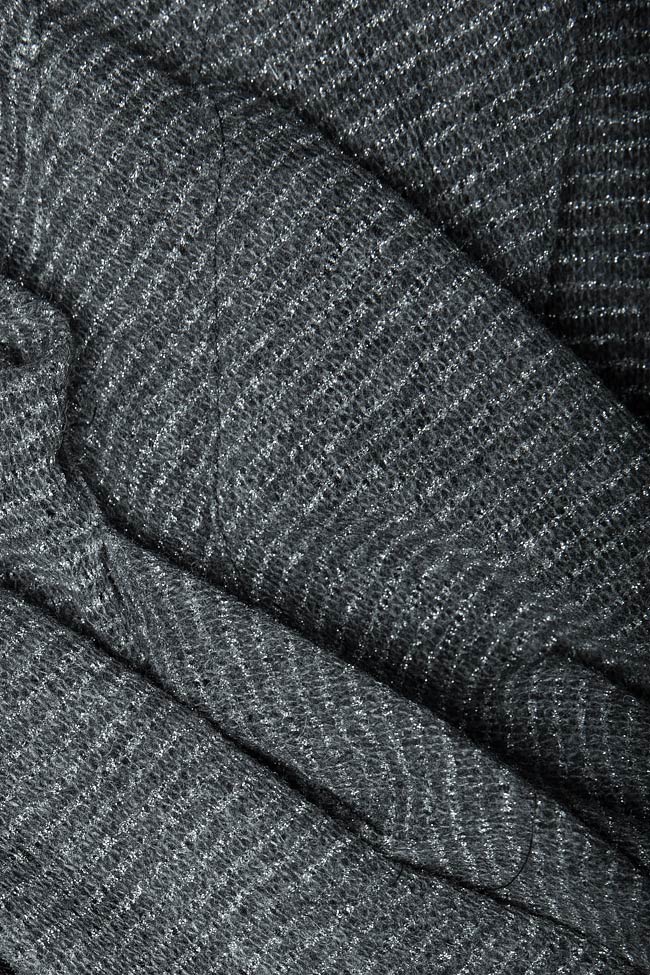 Bluza asimetrica din amestec de lana cu fir metalic Sparkling Studio Cabal imagine 4
