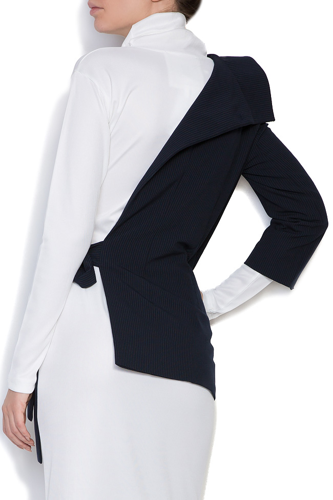 Asymmetric pinstriped cotton-blend blazer Bluzat image 2