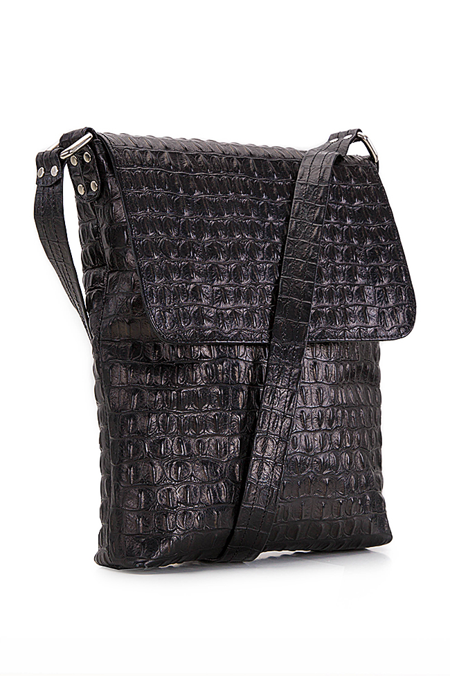 Croc-effect leather shoulder bag Laura Olaru image 1