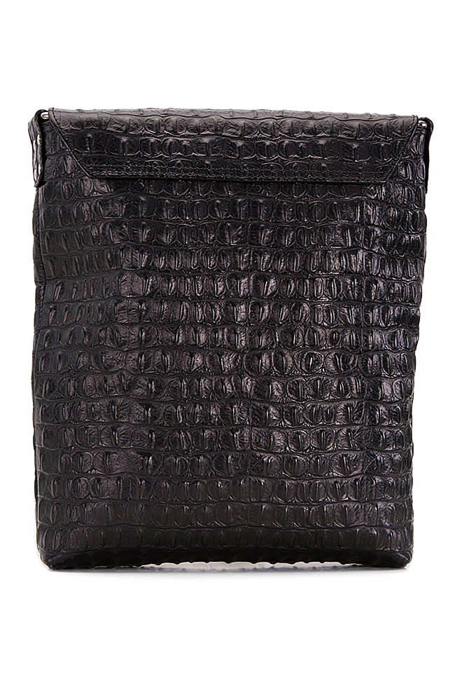 Croc-effect leather shoulder bag Laura Olaru image 2