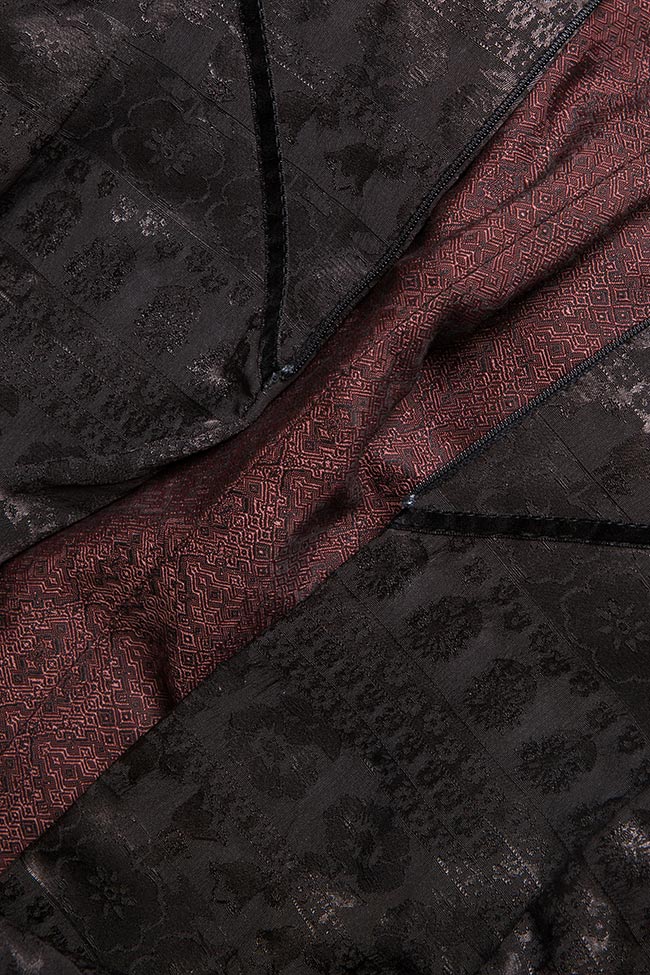 Velvet-trimmed silk-taffeta coat  Oana Manolescu image 6
