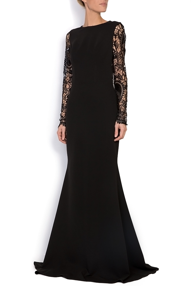 Embellished lace and crepe gown Bien Savvy image 0