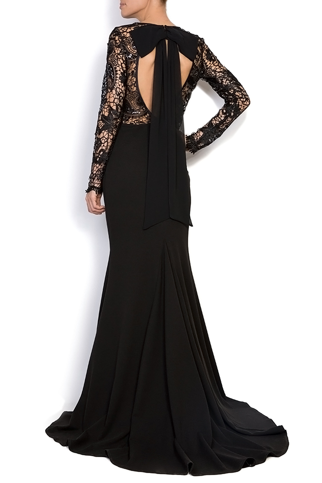 Embellished lace and crepe gown Bien Savvy image 2