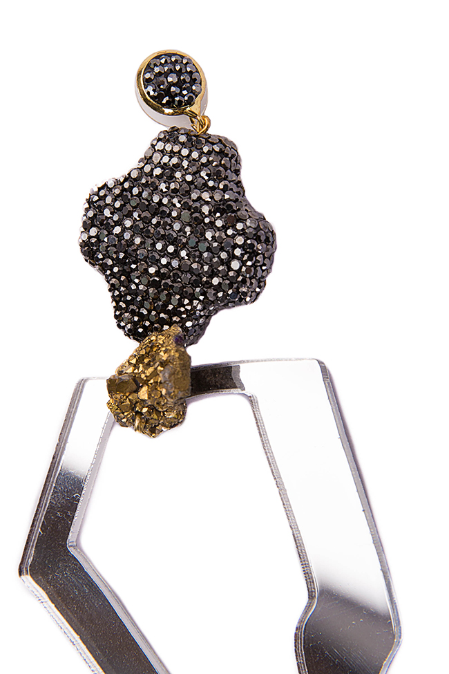 Zirconia plexiglass earrings Bon Bijou image 2