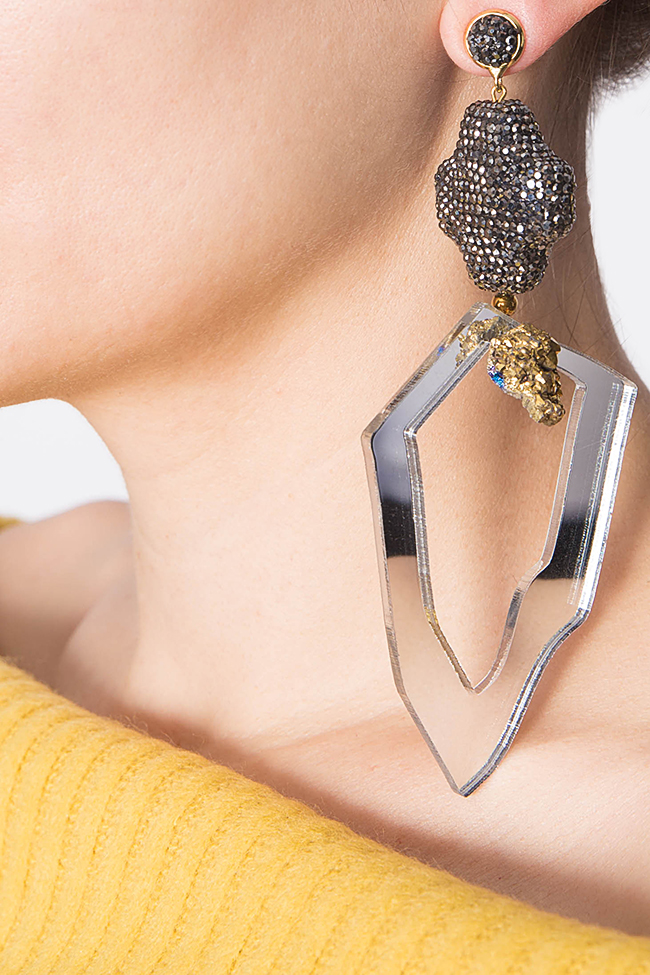 Zirconia plexiglass earrings Bon Bijou image 3