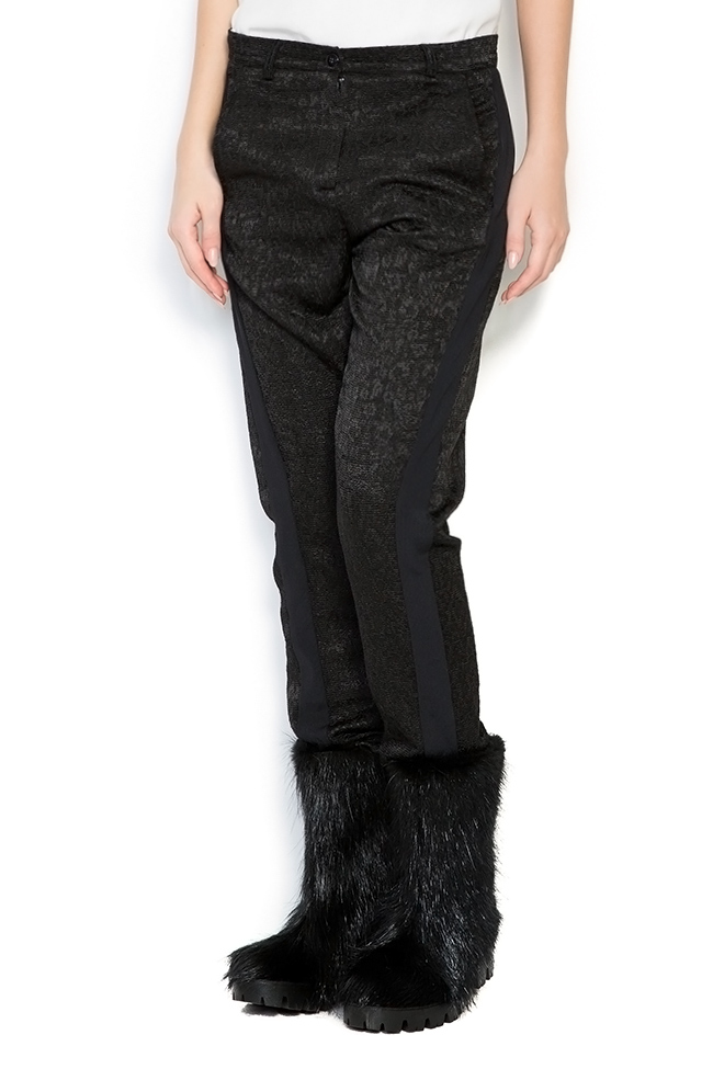 Pantaloni din amestec de lana Stripe Studio Cabal imagine 1