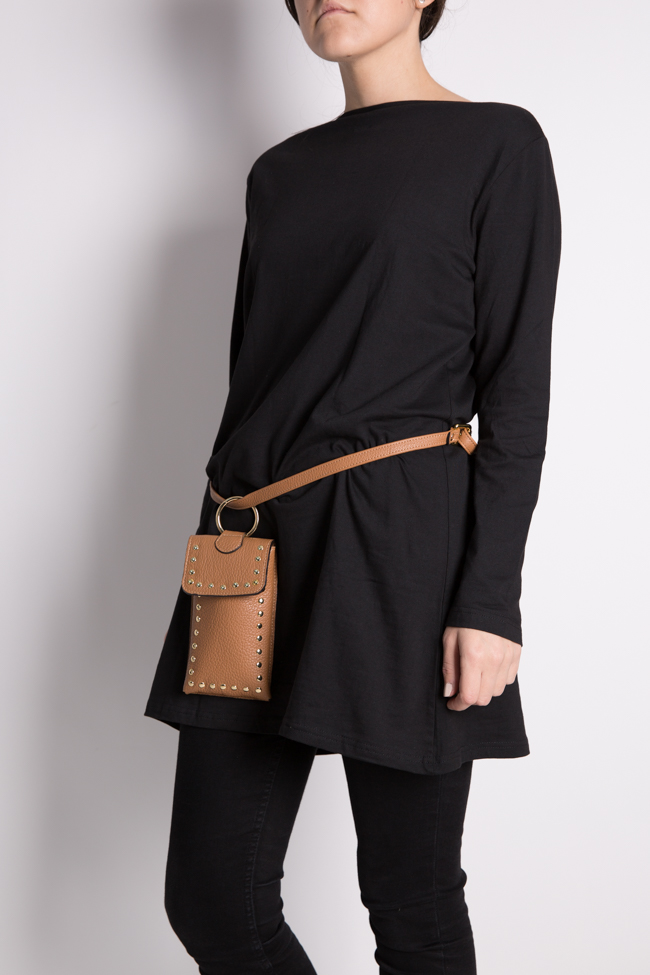 Studded textured-leather belt-bag Sophie Handbags by Andra Paduraru image 4