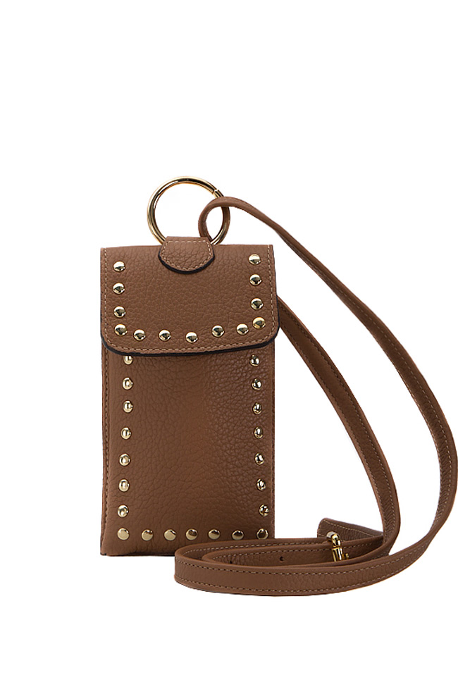 Studded textured-leather belt-bag Sophie Handbags by Andra Paduraru image 0
