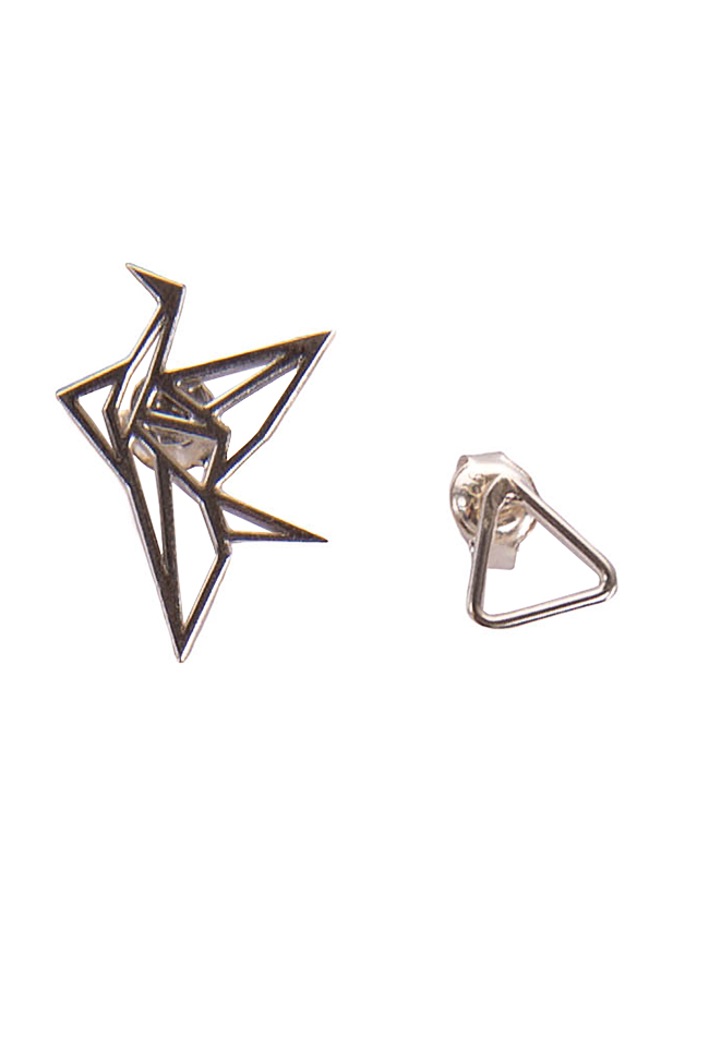 Origami silver earrings Snob. image 0