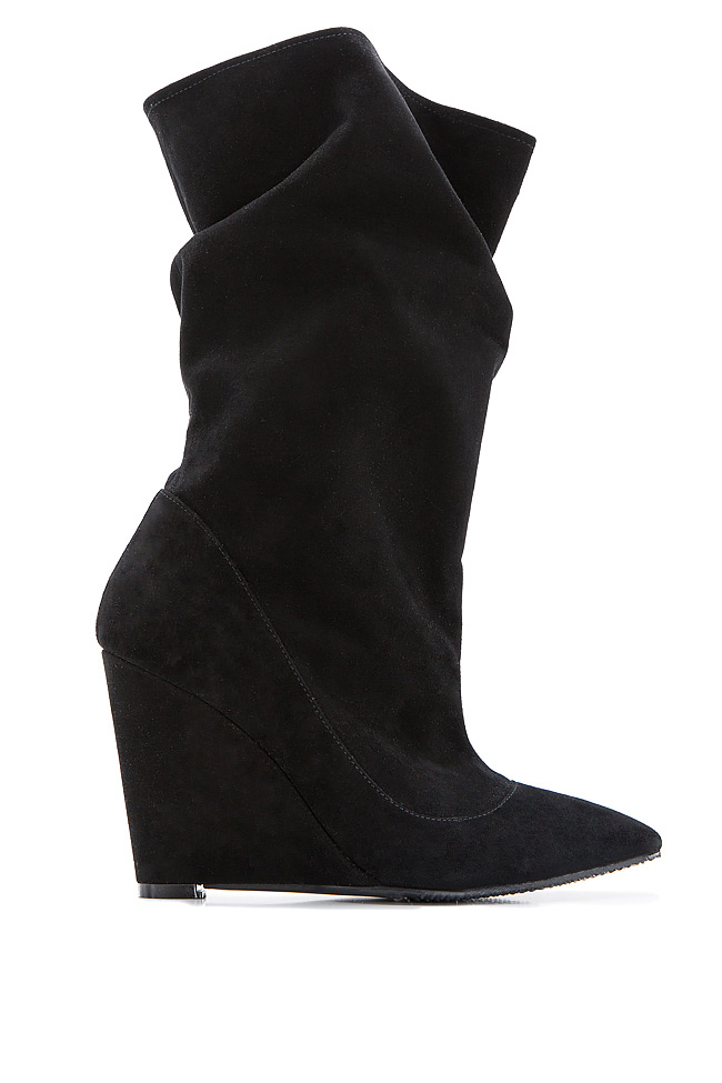 Suede wedge knee boots Hannami image 0