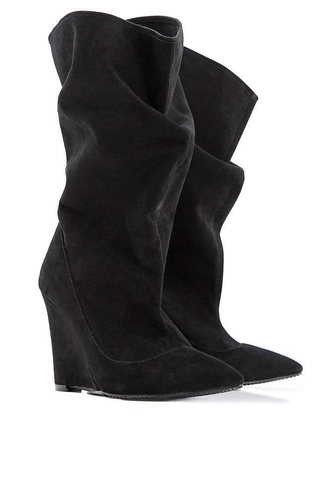 Suede wedge knee boots Hannami image 1