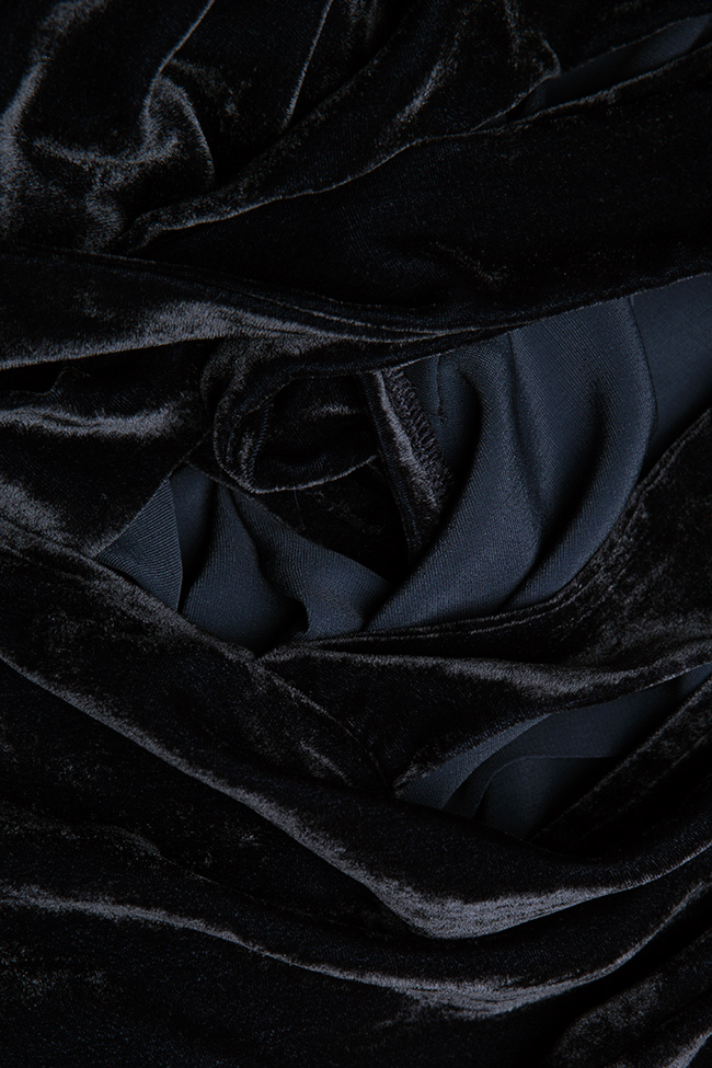 Crushed-silk velvet wrap midi dress Izabela Mandoiu image 4