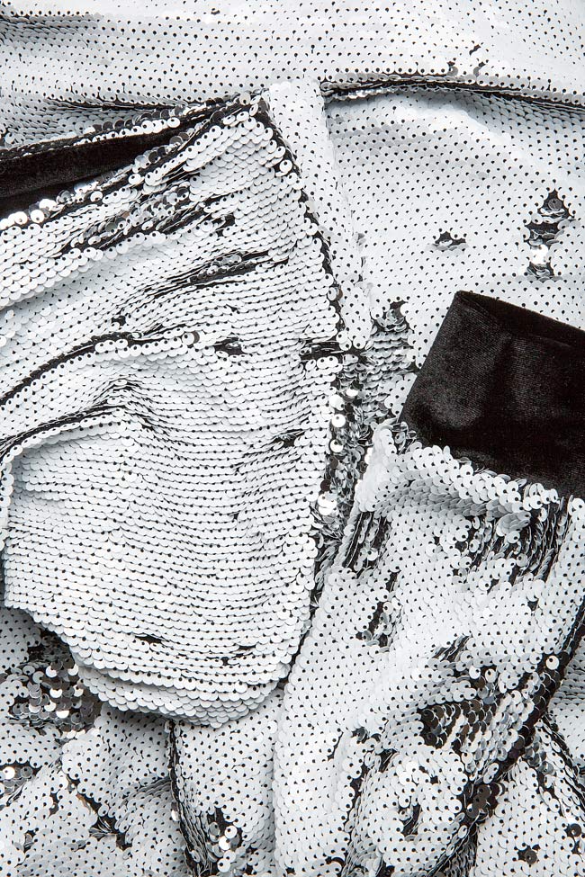 Hanorac din catifea cu paiete reversibile Zenon imagine 6