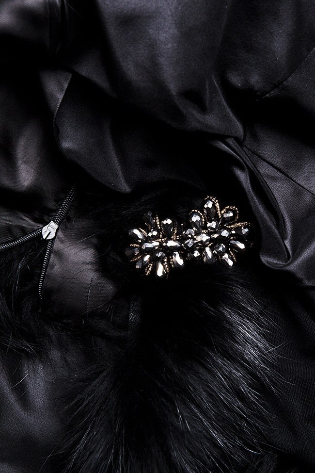 Isabelle silk taffeta dress with fur crystals and tulle insertions Mirela Pellegrini image 4