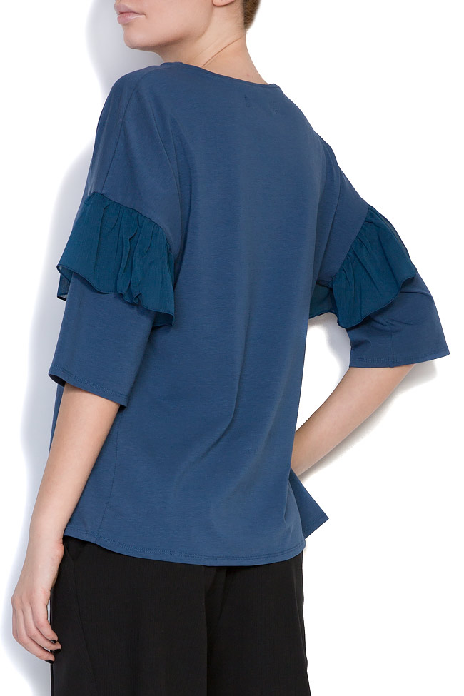 Embroidered cotton frilled  top Ronen Haliva image 2