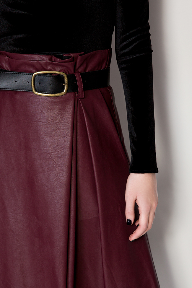 Belted faux-leather skirt Lure image 3