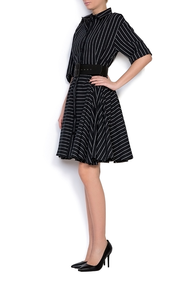 Striped cotton belted mini dress Lure image 1