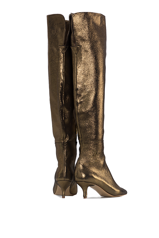 Metallic brushed-leather over-the-knee boots Ana Kaloni image 2