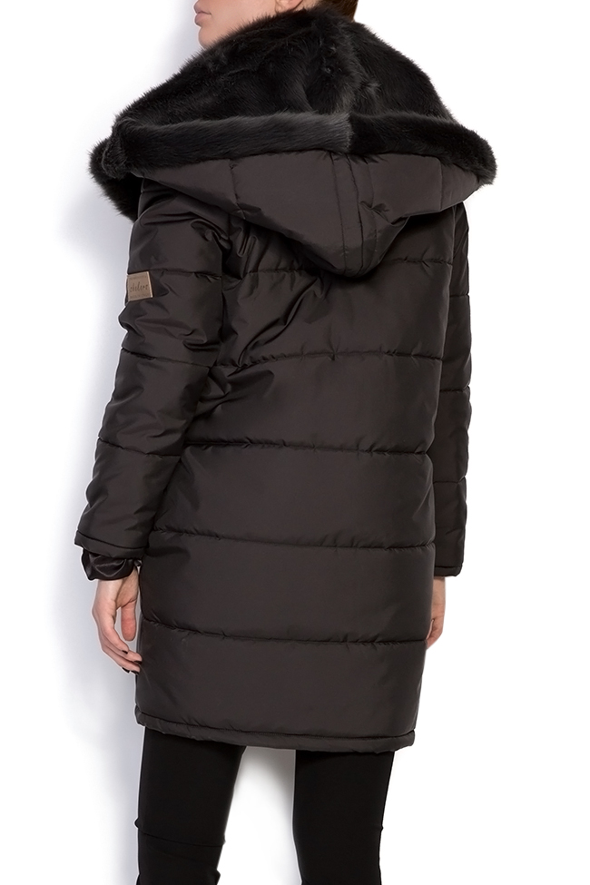 Hooded faux fur-trimmed quilted shell jacket Shakara image 3
